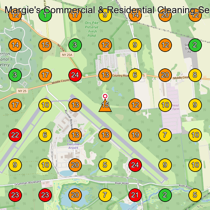 Margie's Commercial & Residential Cleaning Services House Cleaning Service GeoGrid ranking map for None